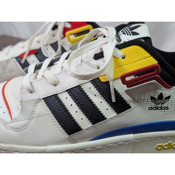 Adidas Mens Forum Exhibit Low White Multi-color Sneakers Shoes GW9629 Size 11